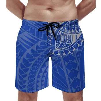 Пляжные шорты Polynesia 2023, мужские плавательные штаны, повседневные вечерние, на заказ, любой рисунок, эластичная веревка, регулируемая талия