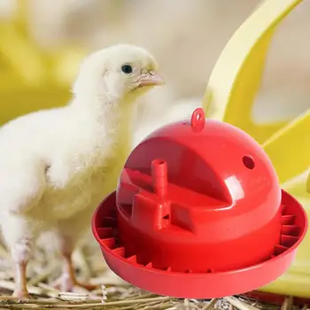 Практичная поилка для цыплят, Безвредная съемная поилка для птицы, красная миска для воды большой емкости для цыплят