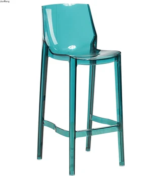 Прозрачный пластиковый стул Стул для ресторана, бара, барный стул, Скандинавский высокий стул, Акрил, Современные минималистичные Высокие стулья, Мебель для дома