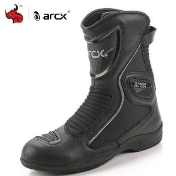 Распродажа 39 размера! Водонепроницаемые ботинки ARCX, черные ботинки, мотоциклетные ботинки по щиколотку, защитные ботинки из натуральной воловьей кожи.