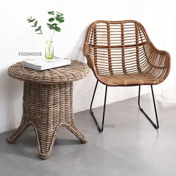скандинавская уличная мебель, пляжные стулья для простого домашнего использования, ротанговый стул, внутренний и наружный балкон, ротанговый стул со спинкой для отдыха
