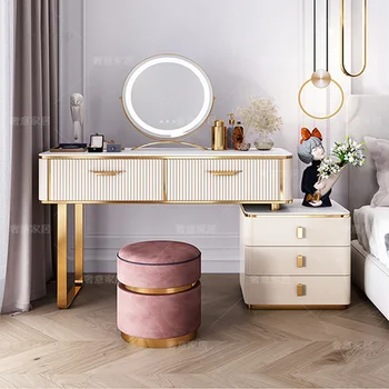 Современные минималистичные комоды, Легкий Роскошный Дизайнерский Домашний шкаф для хранения вещей, Выдвижной столик для макияжа в спальне с зеркалом