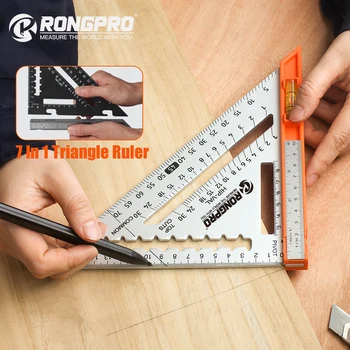 Треугольная линейка Rongpro, инструменты для плотницких работ, инструмент для поиска центра, многофункциональный инструмент для измерения размеров своими руками, метрика с уровнем