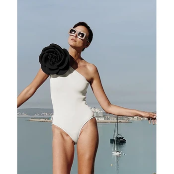 Цельный купальник 2023, Банный костюм, Купальники для женщин, Корейское бикини, Новый Женский Цветочный принт, Полиэстер, сексуальный Бразильский дизайн