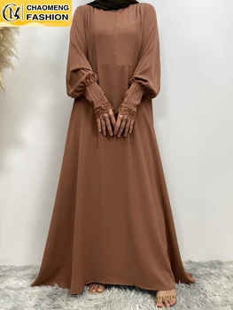 Чаоменг Абая Дубай Мусульманское Платье-Хиджаб Турция Кафтан Ислам Одежда Мусульманская Для Женщин Скромный Халат Кафтан Марокканский Ид
